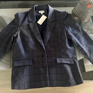 Evereve Women's Dark Plaid Blazer